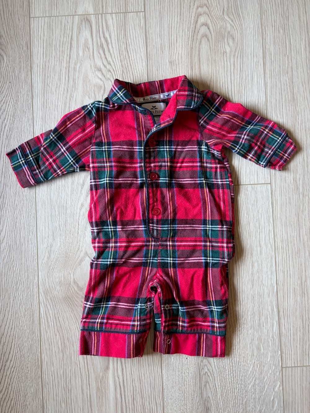 Petite Plume Red Plaid Infant One-Piece Romper - perfect for Christmas!